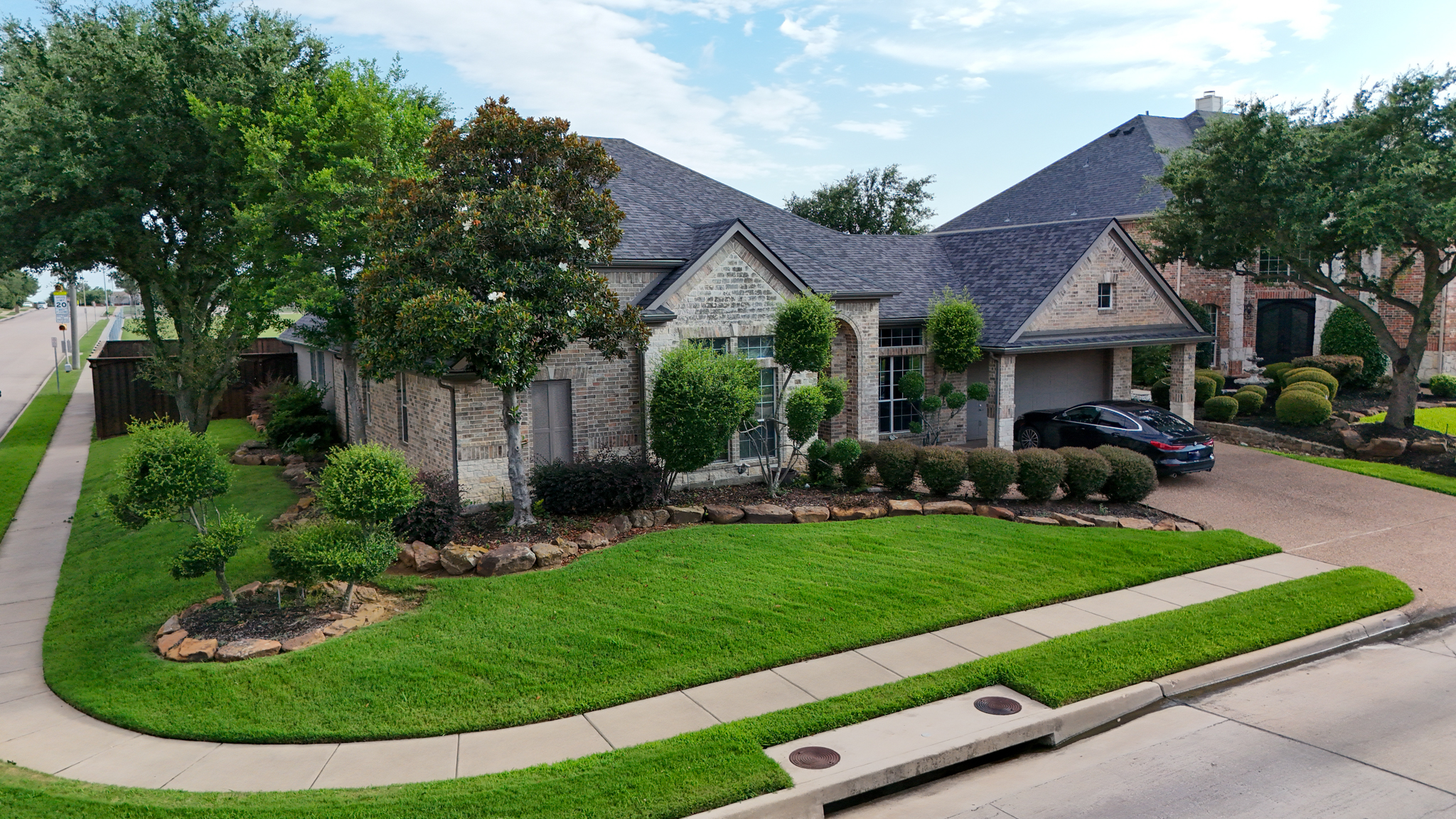 Real estate aerial drone photography DFW front exterior